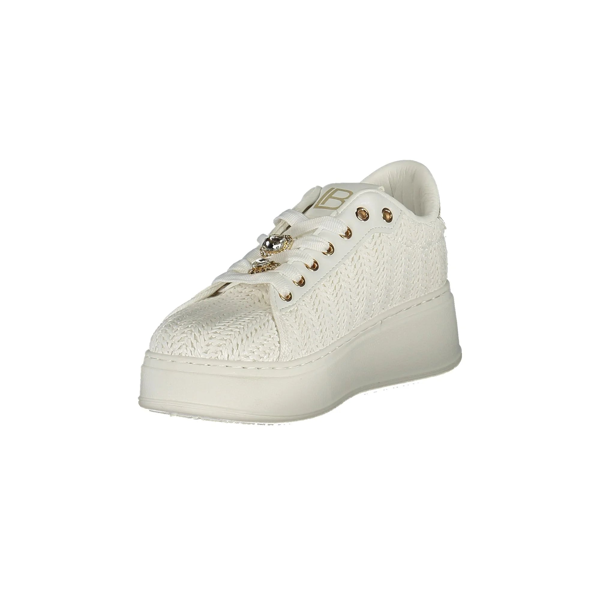 Laura Biagiotti Sneakers Donna Bianche Dettagli a Contrasto in Oro bianco - vista 3