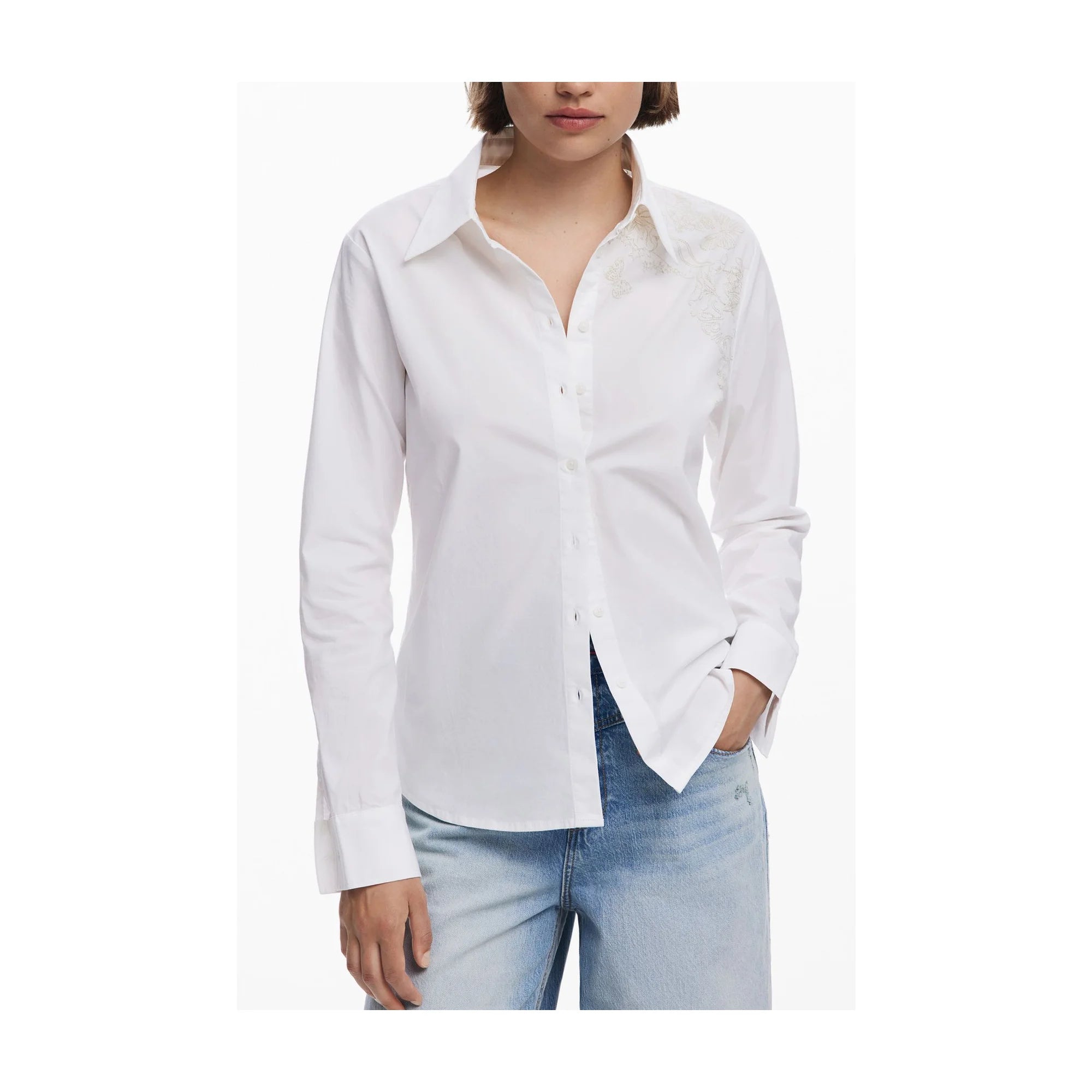 DESIGUAL CAMICIA MANICHE LUNGHE DONNA BIANCO