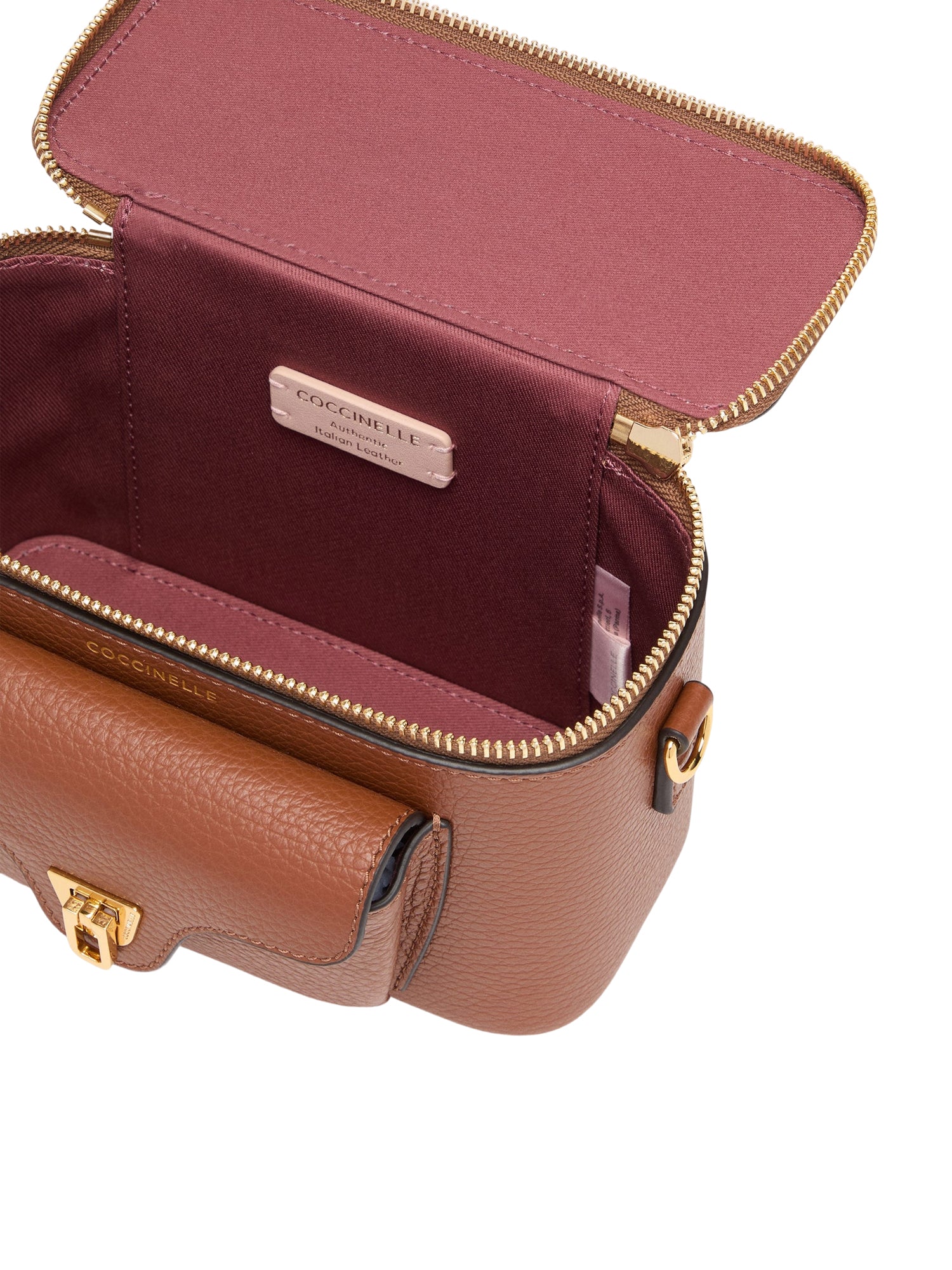 COCCINELLE Borsa Donna a Tracolla Marrone, In Vera Pelle, Beat Generation