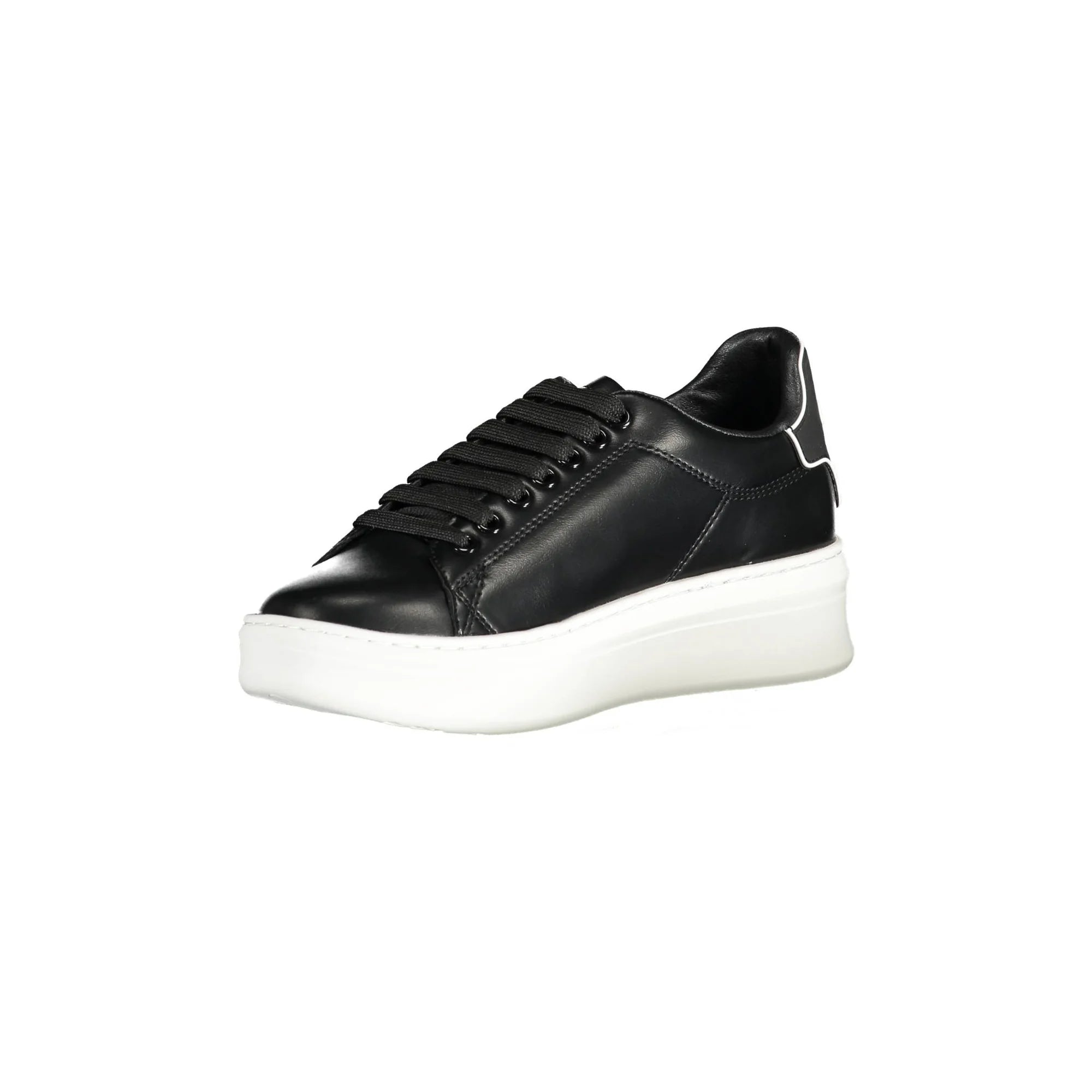 GAELLE PARIS Scarpe Sneakers Donna Nere con Doppio Laccio e Logo nero - vista 3