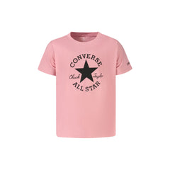 Converse T-Shirt Maniche Corte Unisex Rosa Stampa Logo