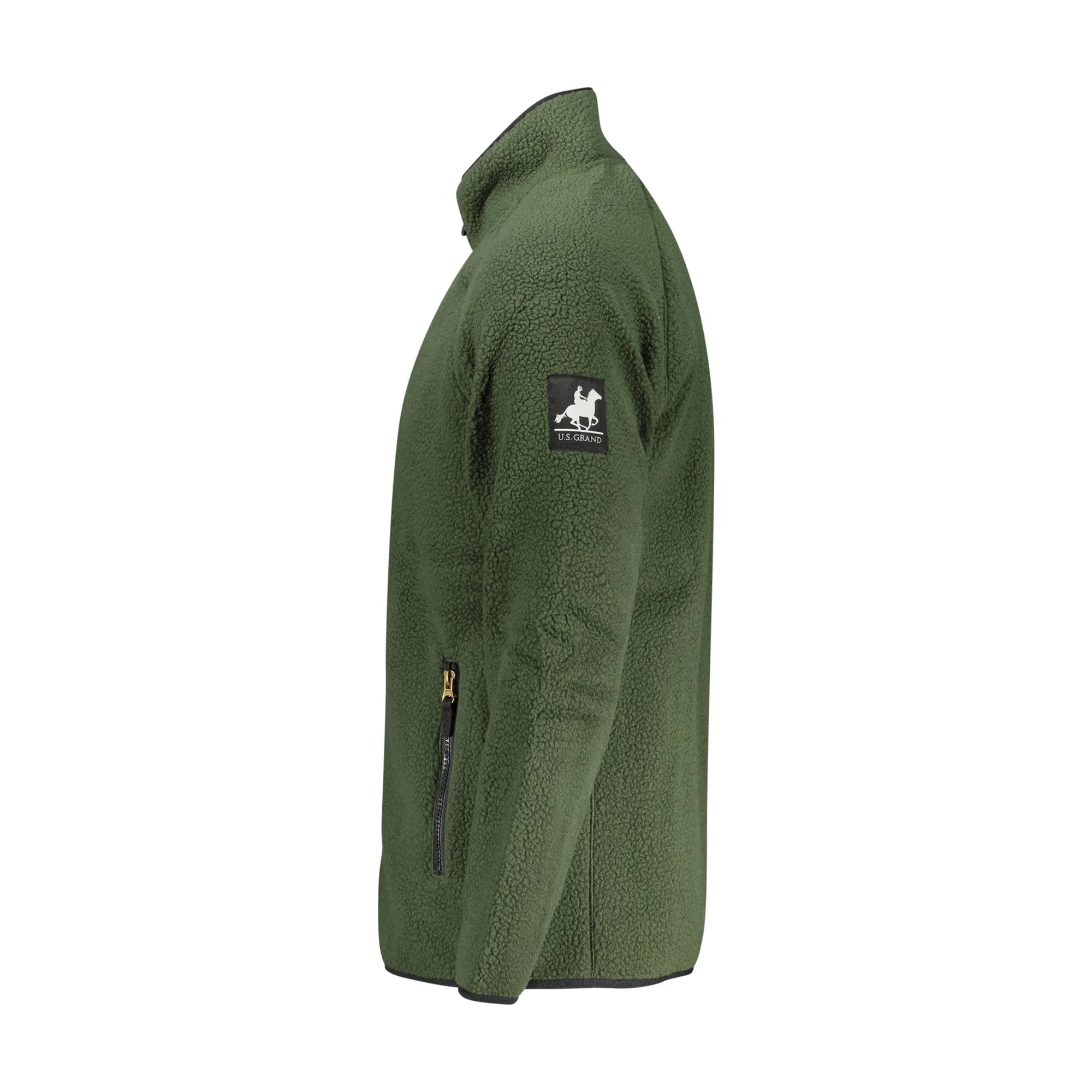 U.S. GRAND FELPA CON ZIP UOMO VERDE