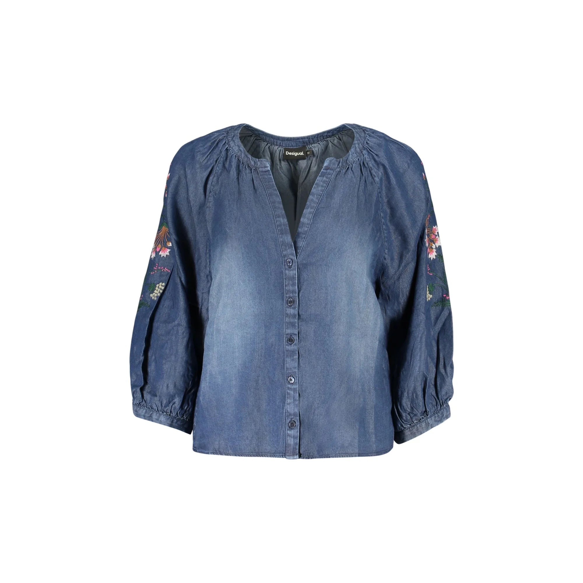 DESIGUAL CAMICIA MANICHE LUNGHE DONNA BLU