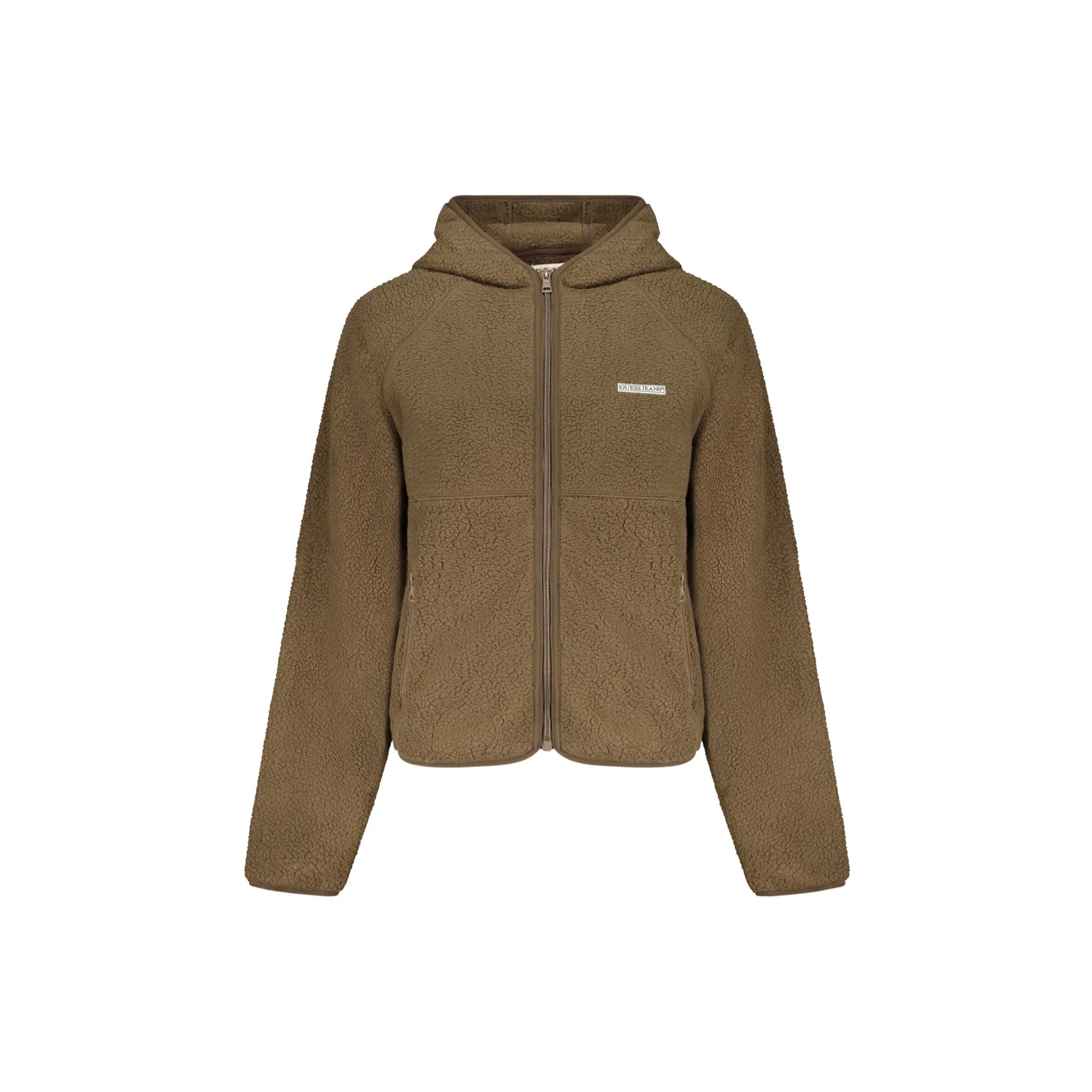 GUESS JEANS FELPA CON ZIP DONNA MARRONE