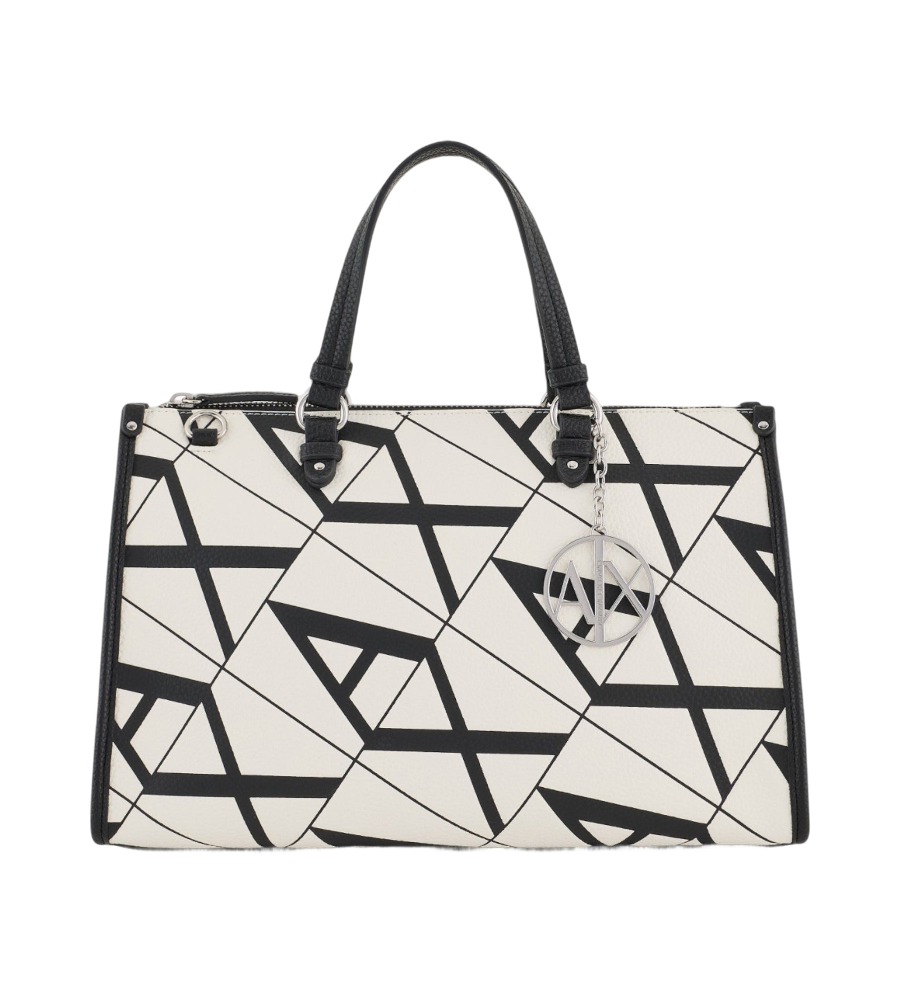 Borsa Donna Bauletto Armani Exchange Gynger con Tracolla Bianco Nero