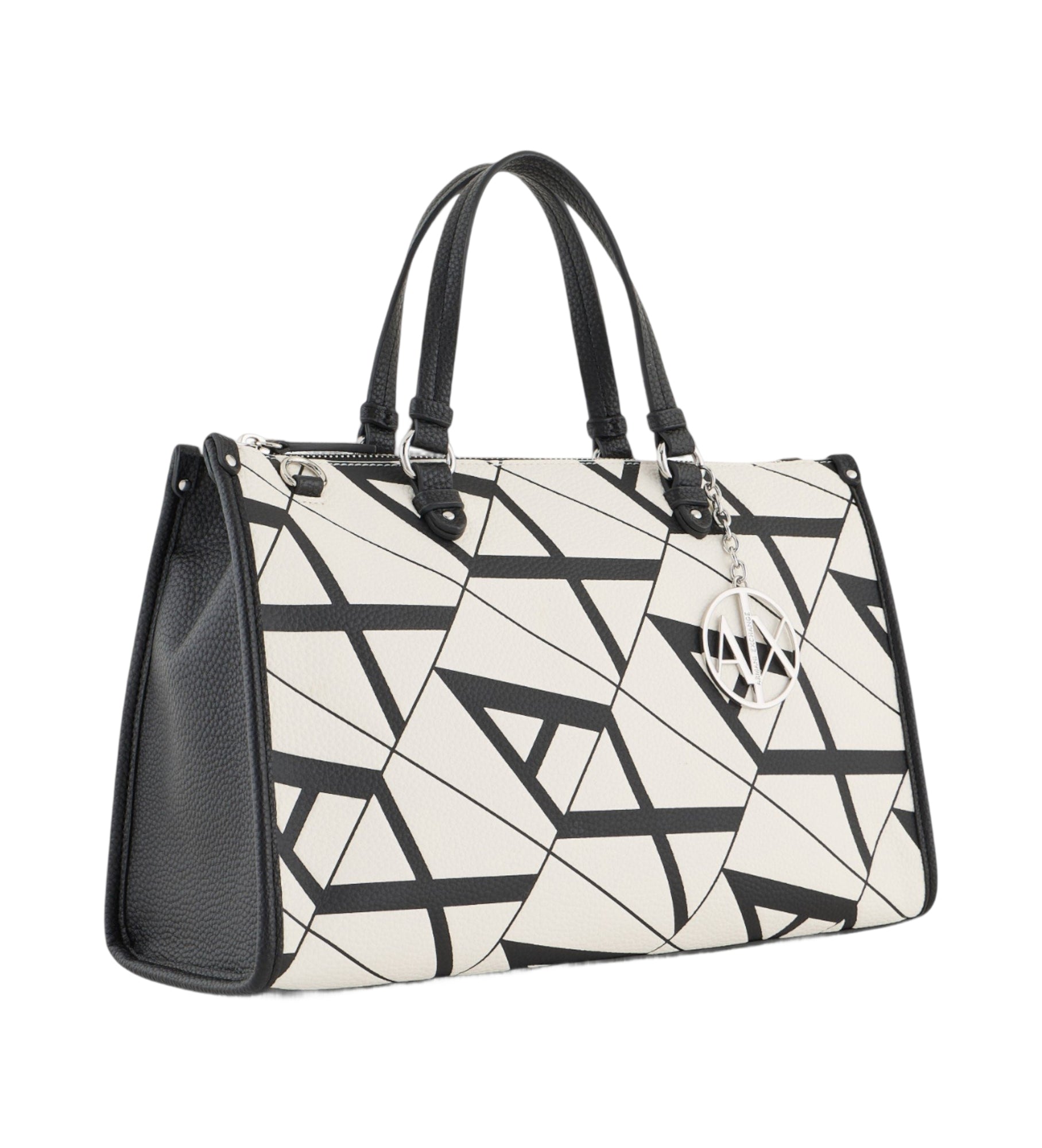 Borsa Donna Bauletto Armani Exchange Gynger con Tracolla Bianco Nero