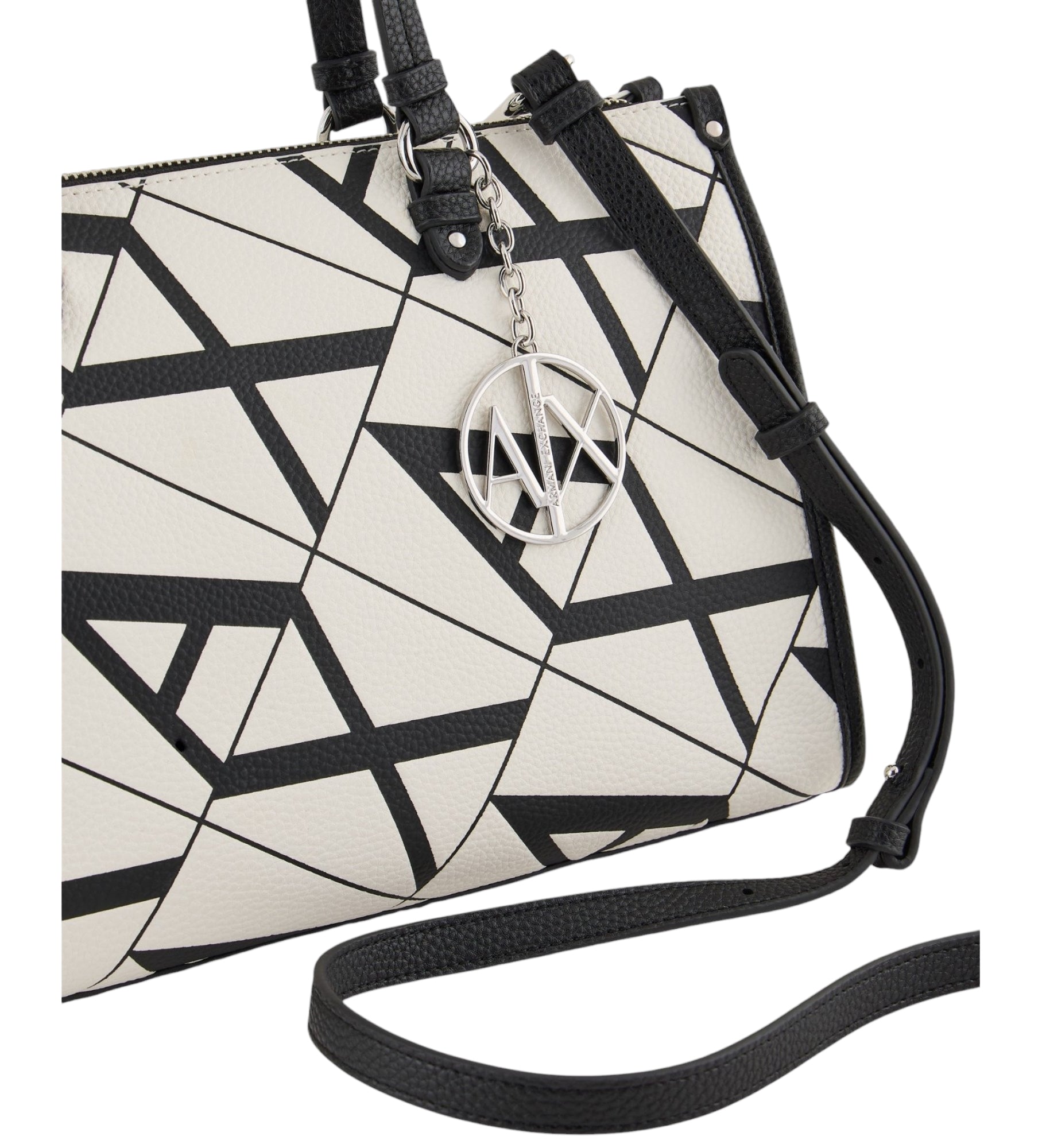Borsa Donna Bauletto Armani Exchange Gynger con Tracolla Bianco Nero