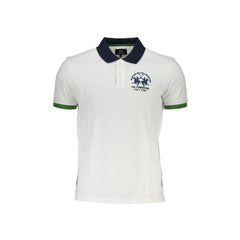 La Martina Short Sleeve Polo Men White Embroidery