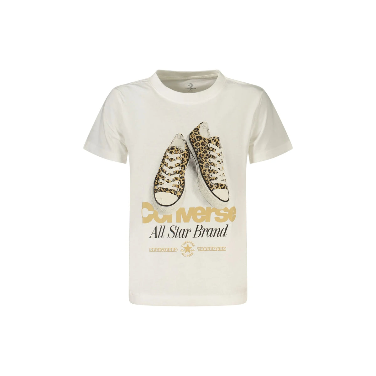 CONVERSE T-SHIRT MANICHE CORTE BAMBINA BIANCO