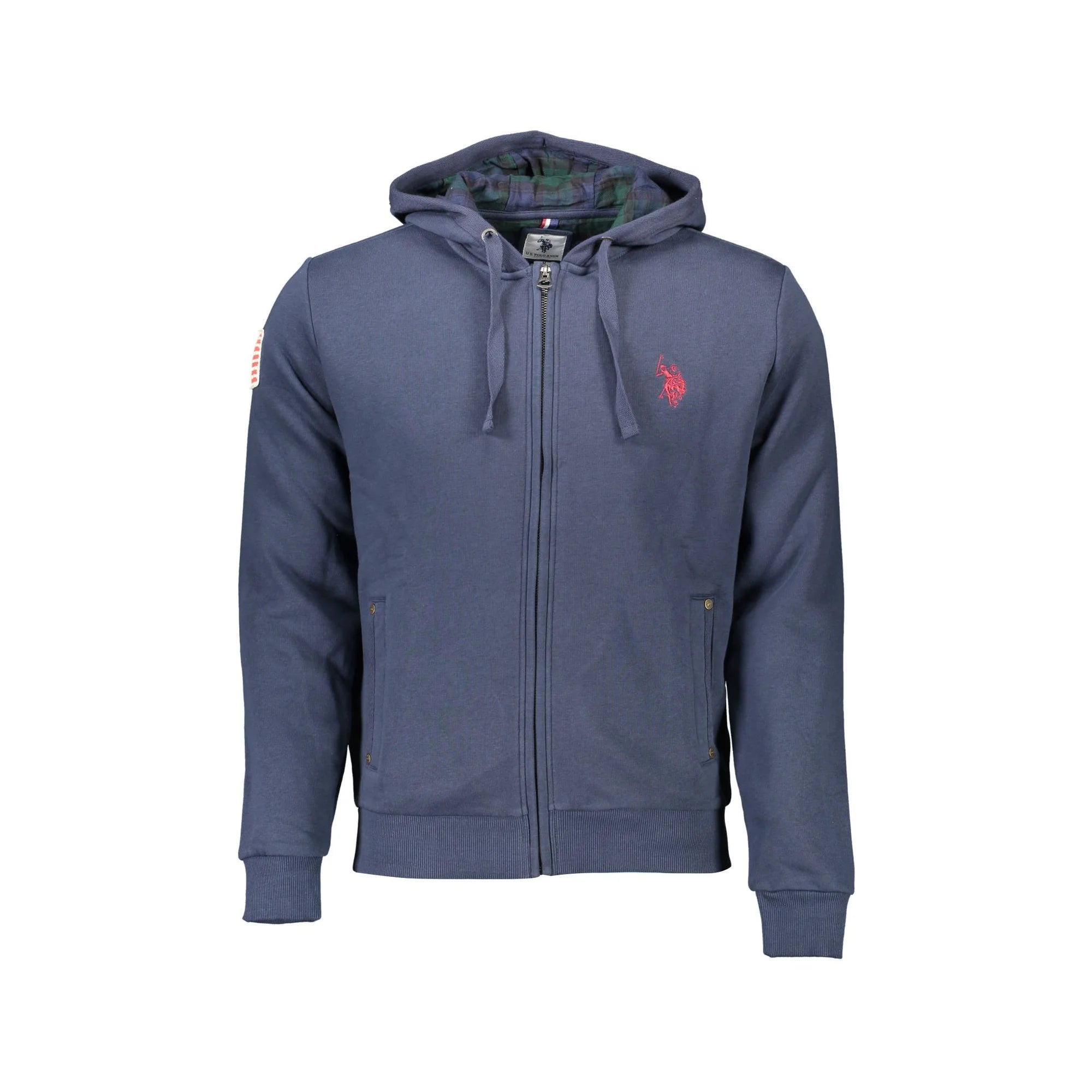 U.S. POLO FELPA CON ZIP UOMO BLU