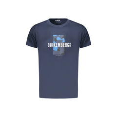 Bikkembergs T-Shirt Kurzarm Herren Blau Logo Druck