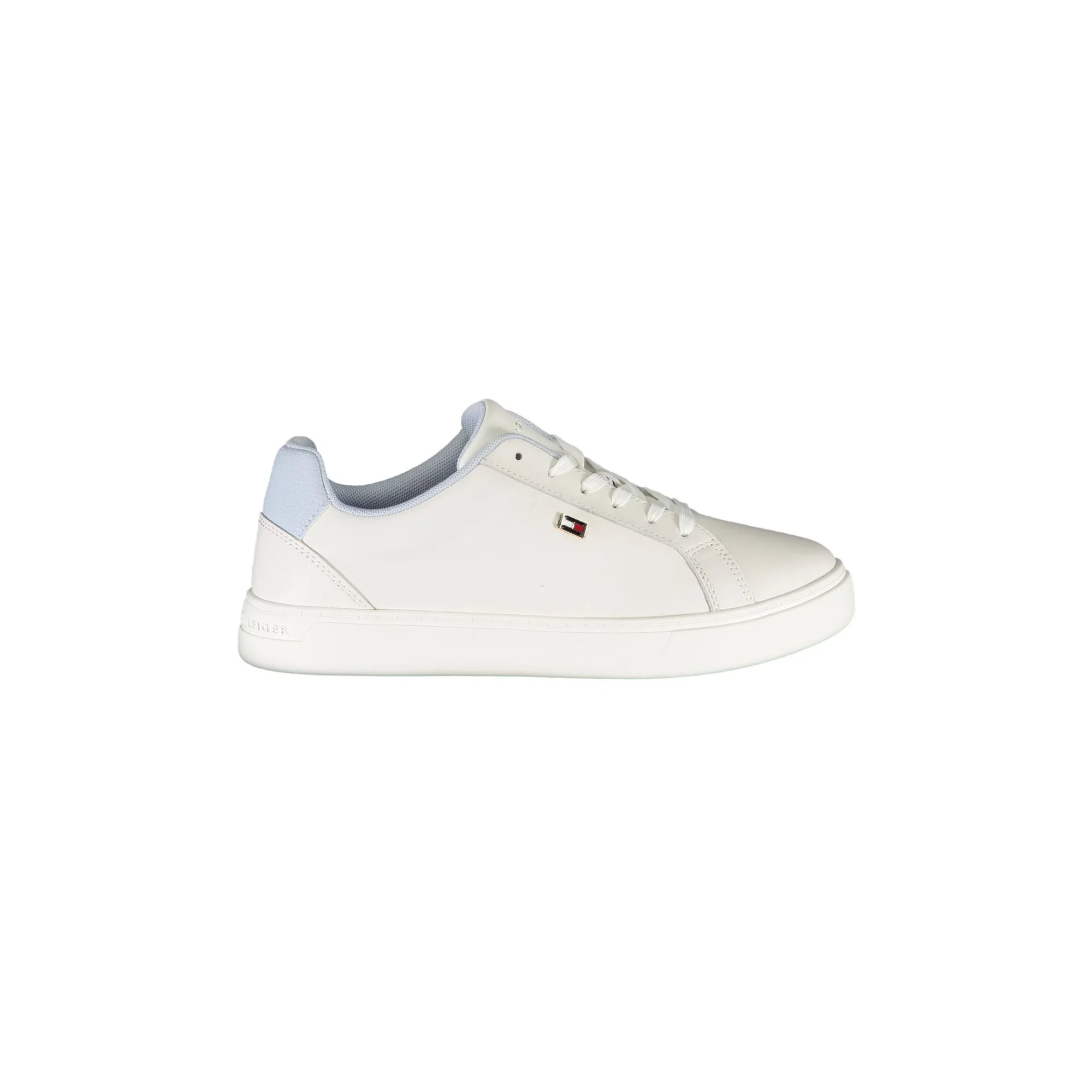 TOMMY HILFIGER Scarpe Sneakers Donna Bianche con Lacci e Logo Bianco - foto prodotto