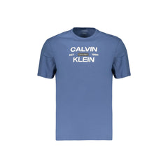 Calvin Klein T-Shirt Manga Curta Homem Azul Estampa em Relevo