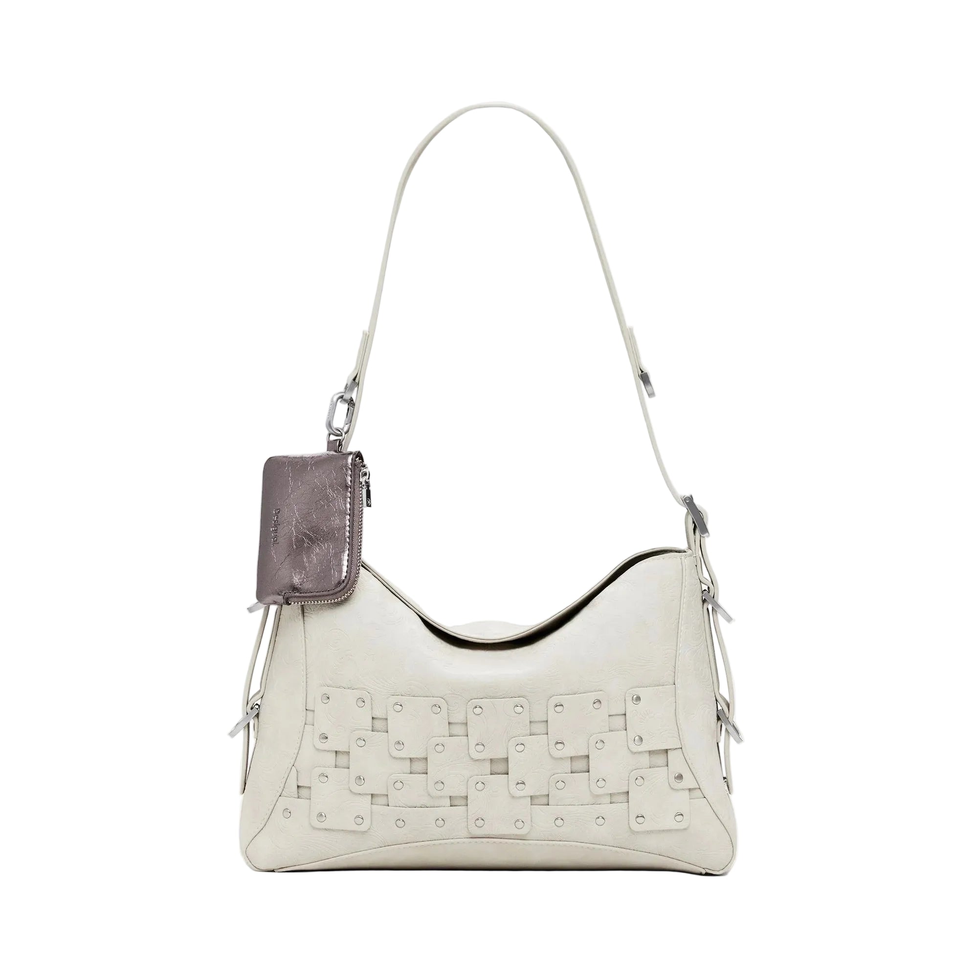 Desigual Borsa a Spalla Donna Beige Dettagli a Contrasto Borse - foto prodotto