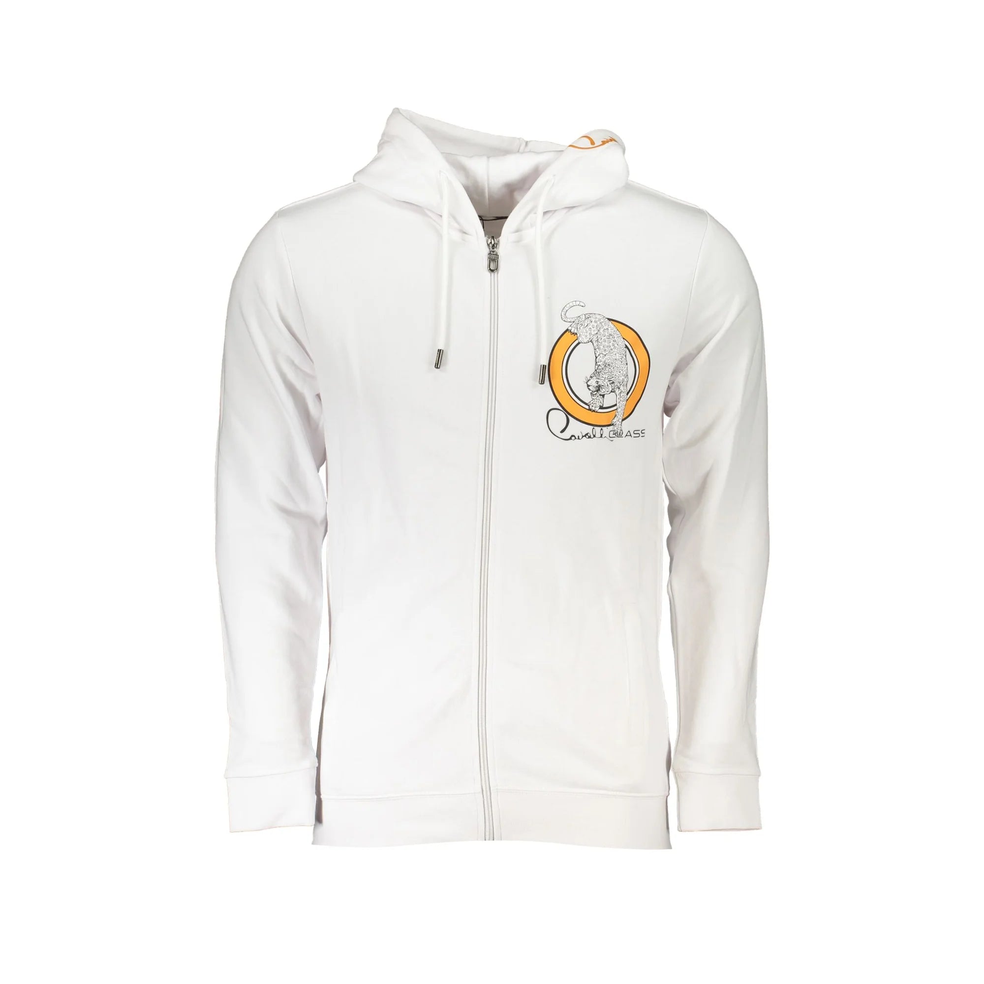 CAVALLI CLASS FELPA CON ZIP UOMO BIANCO