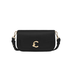 COCCINELLE Sac à Épaule Noir C-Me Medium en Cuir Véritable