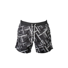 Karl Lagerfeld Beachwear Moška Kopalna Oblačila Črna z Logotipom