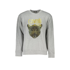 Cavalli Class Sweat Homme Gris Col Rond Fleece Logo