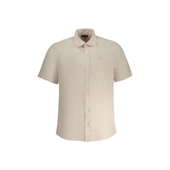 North Sails Camicia Maniche Corte Uomo Beige Ricamo