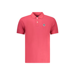 North Sails Polo Homme Rouge Manches Courtes Coton Application Logo