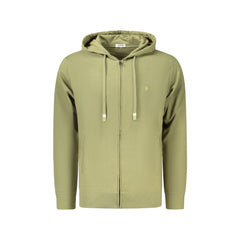 Coveri Moving Sudadera de Manga Larga para Hombre Verde con Cremallera Bordado