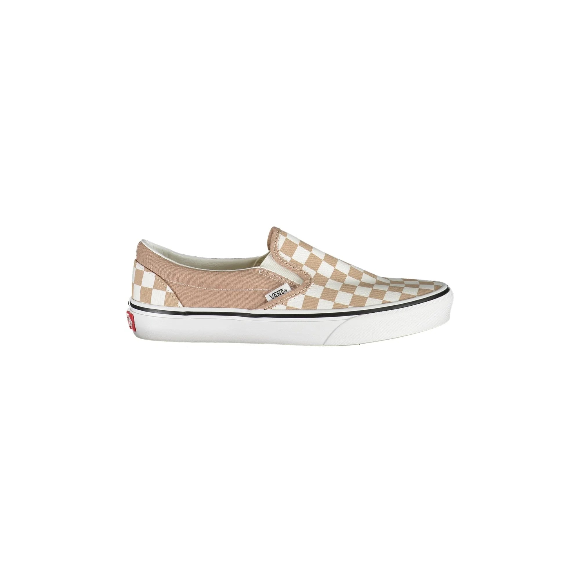 VANS Scarpe Sneakers Donna Beige Slip-On a Scacchi con Logo