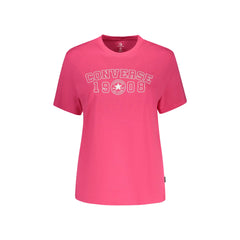Converse T-Shirt Maniche Corte Donna Rosa Stampa Logo