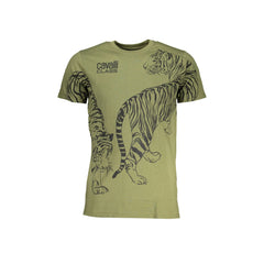 Cavalli Class T-Shirt Maniche Corte Uomo Verde Stampa