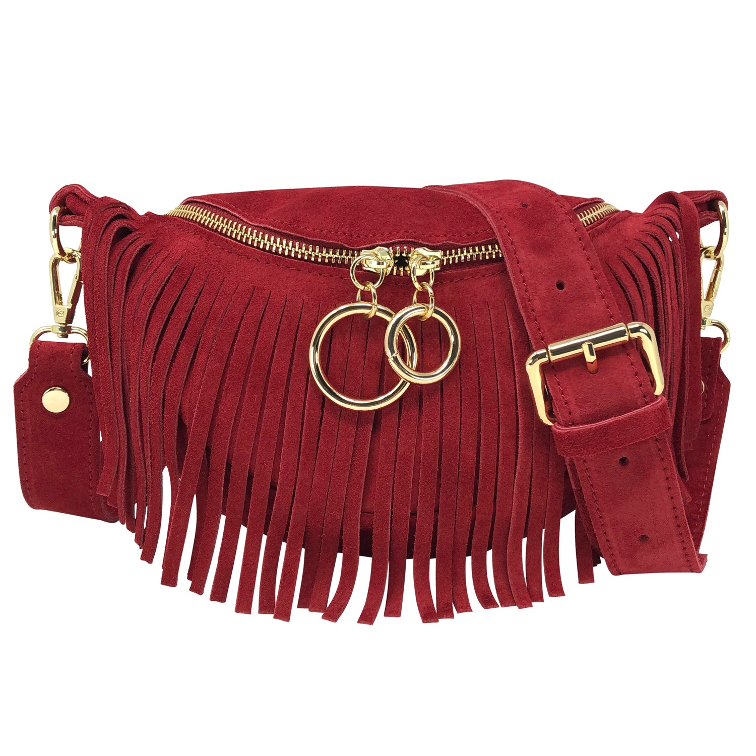 Marsupio Donna con Tracolla / Cintura, In Vera Pelle, Made In Italy, Modello Zelda Parubi Rosso - vista 14