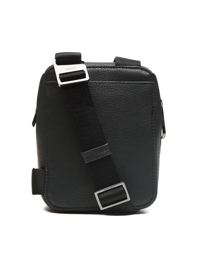 CALVIN KLEIN Borsello Uomo Nero con Tracolla Regolabile e Logo - vista 4