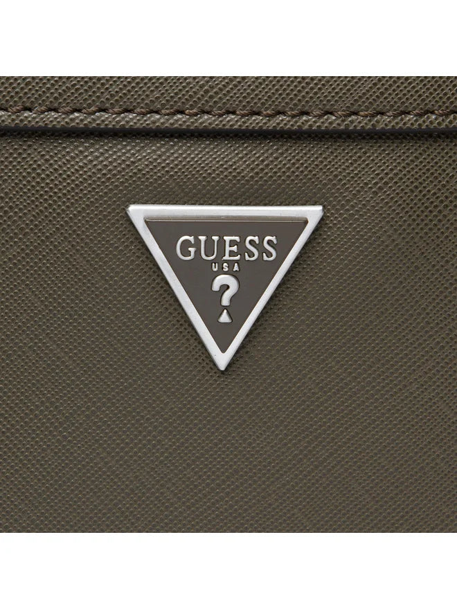 GUESS JEANS Borsello Uomo Verde con Tracolla Regolabile e Logo