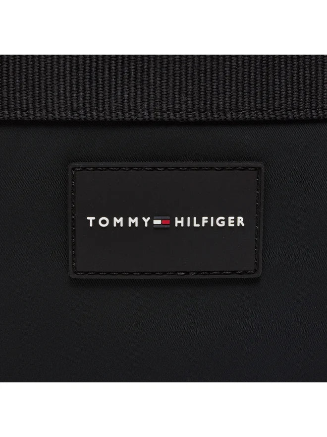 TOMMY HILFIGER Borsello Uomo Nero con Tracolla Regolabile e Logo