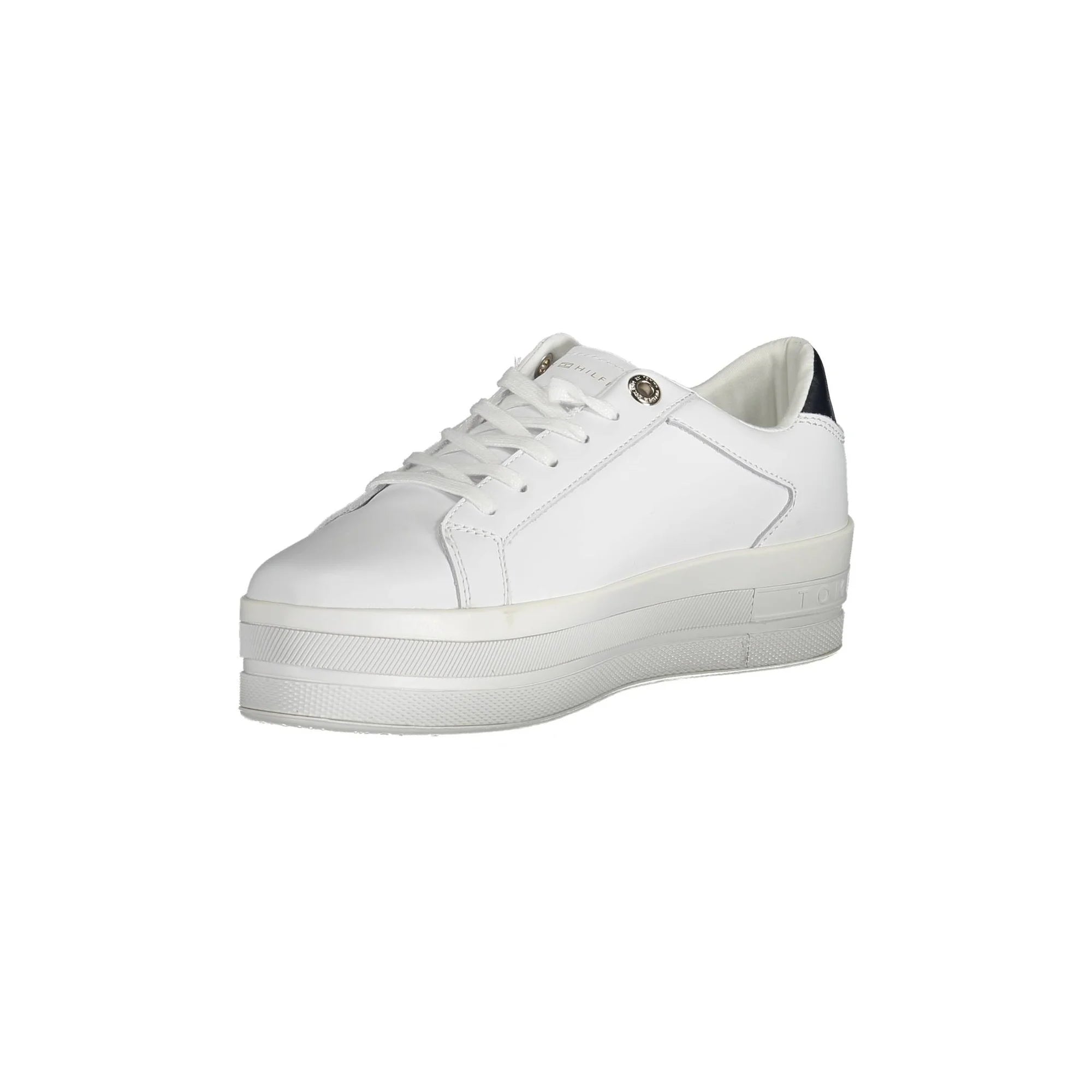 TOMMY HILFIGER Scarpe Sneakers Donna Bianche con Lacci e Logo bianco - vista 3