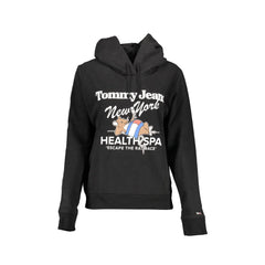 Tommy Hilfiger Mikina Dámská Černá S Kapucí Tisk Výšivka Logo
