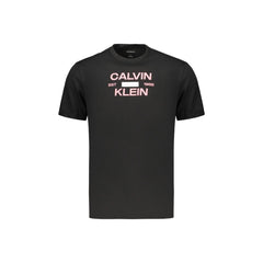 Calvin Klein T-Shirt Maniche Corte Uomo Nera Stampa in Rilievo