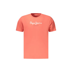 Pepe Jeans T-Shirt Μανίκια Κοντά Ανδρική Ροζ Εκτύπωση Λογότυπο