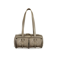 Coccinelle Borsa a Spalla Pelle Donna Marrone Stampa Logo