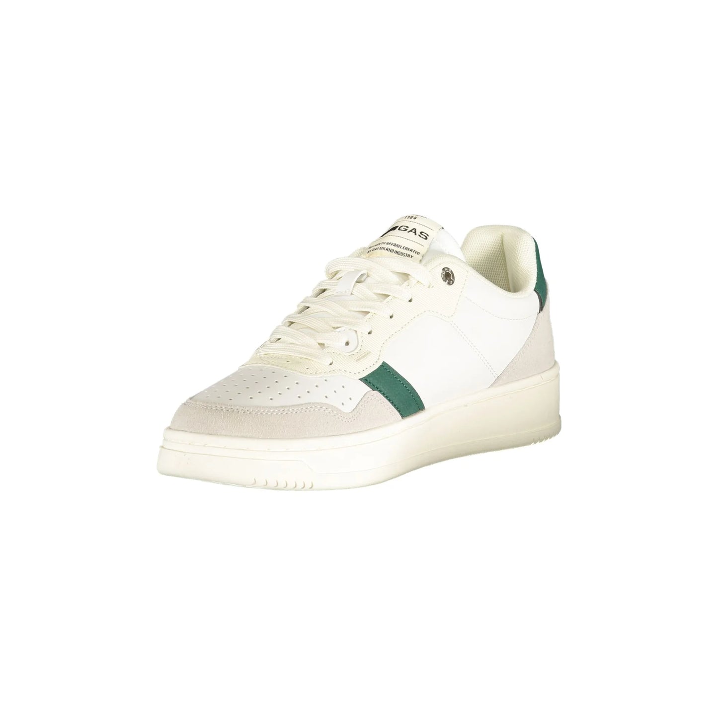 Gas Sneakers Uomo Bianche Lacci Plantare Removibile Ricamo Logo bianco - vista 3