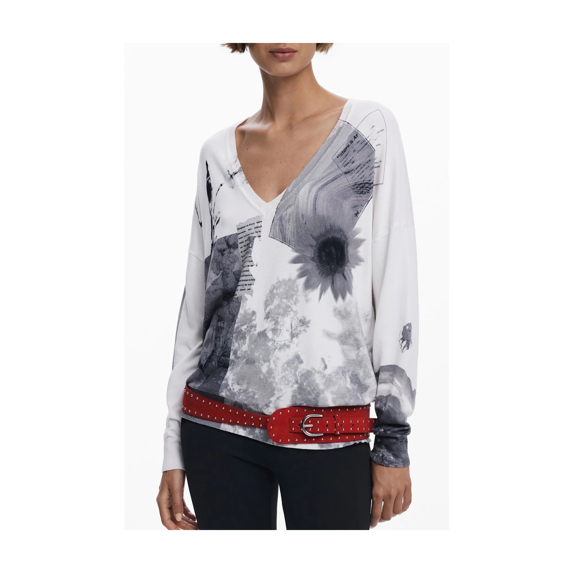 DESIGUAL MAGLIA DONNA BIANCO