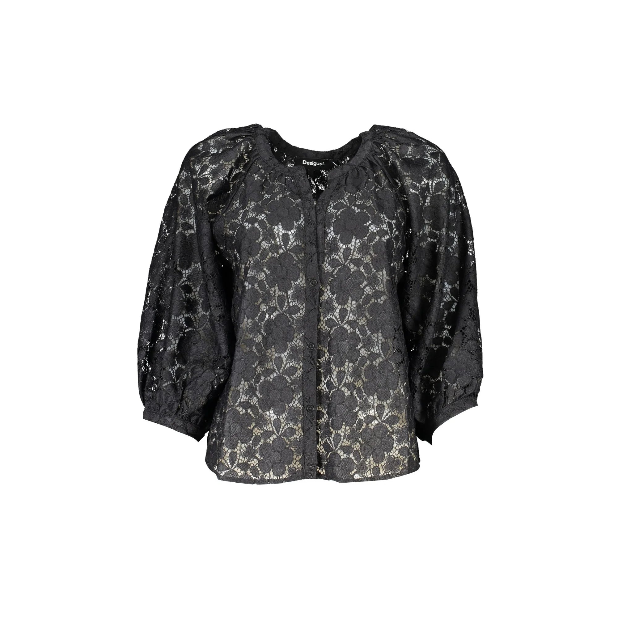 DESIGUAL CAMICIA MANICHE LUNGHE DONNA NERO
