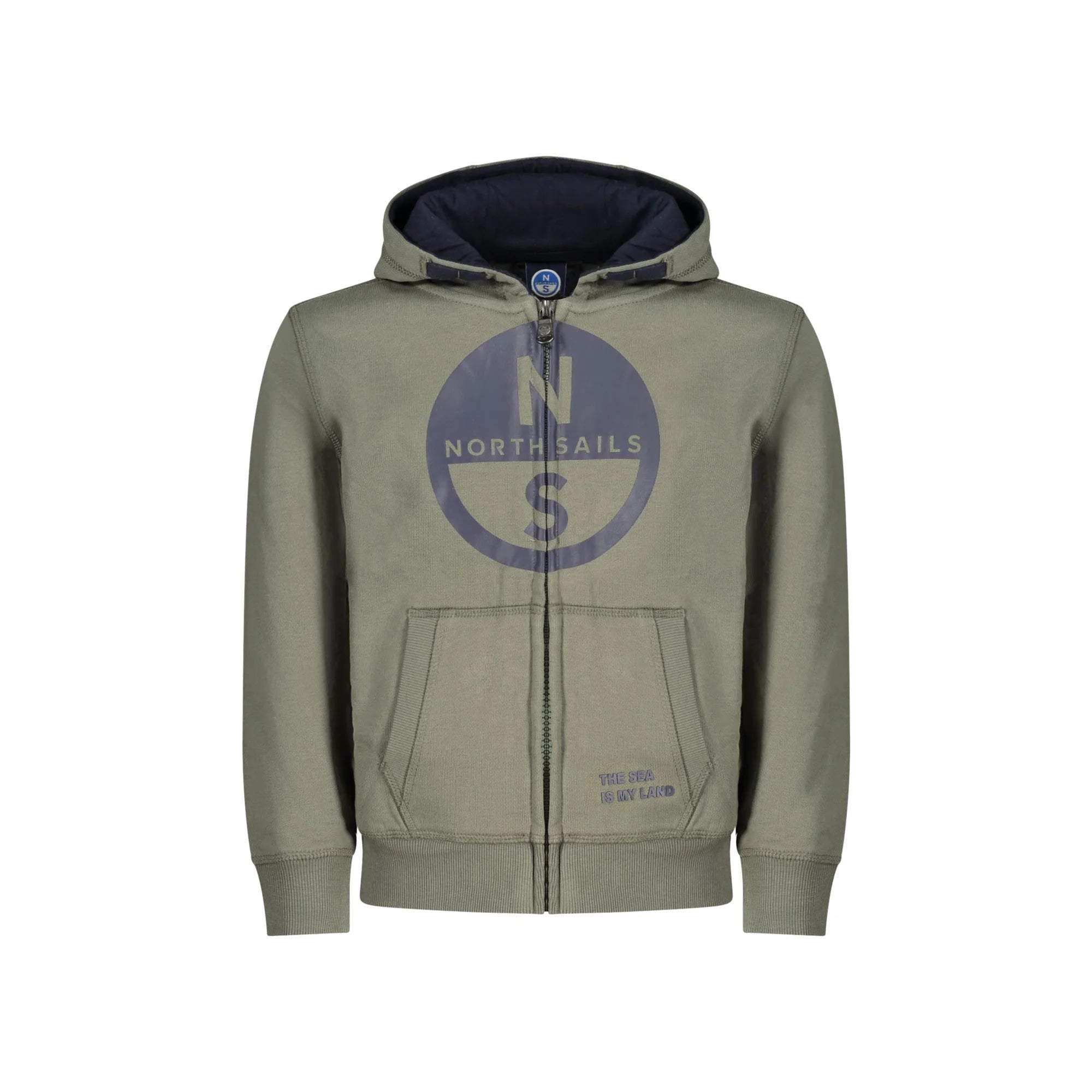 NORTH SAILS FELPA CON ZIP BAMBINO VERDE