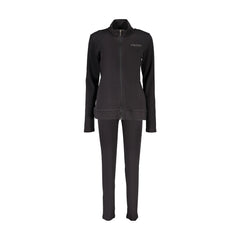 Freddy Sweat-shirt Manches Longues avec Fermeture Éclair Femme Noire avec Application de Strass