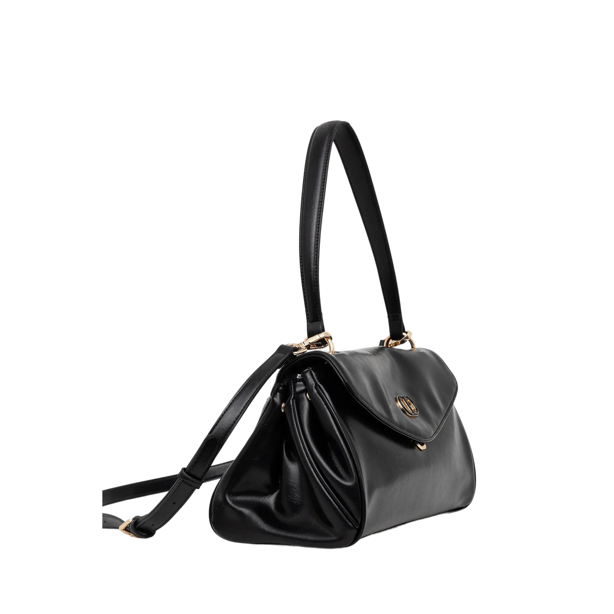 TWINSET Borsa Donna a Mano Nera Top Handle con Tracolla