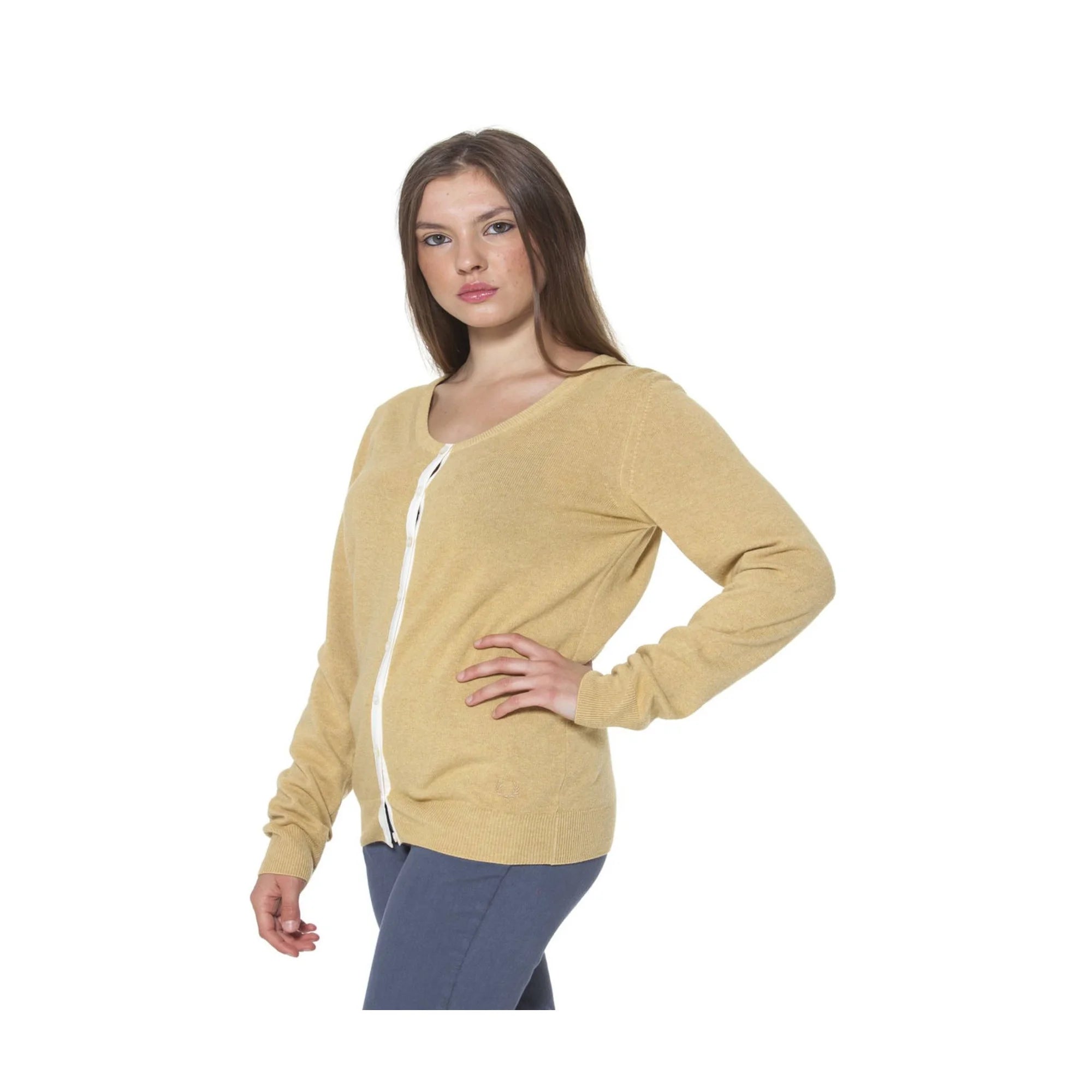 FRED PERRY CARDIGAN DONNA GIALLO