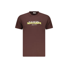 Iceberg Short Sleeve T-Shirt Men Brown Logo Print