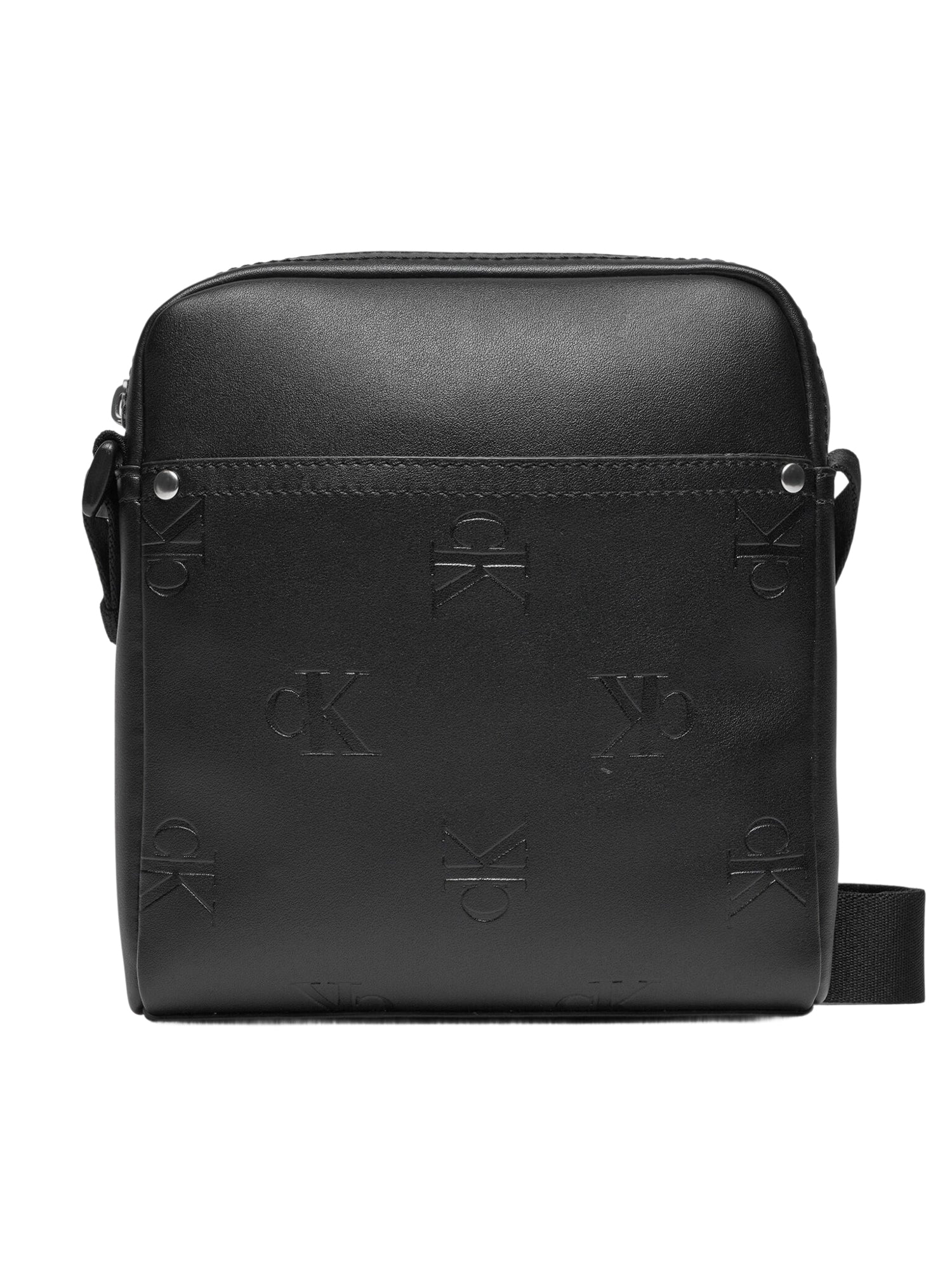 Borsello Uomo Calvin Klein AOP Reporter Nero con Tracolla Regolabile