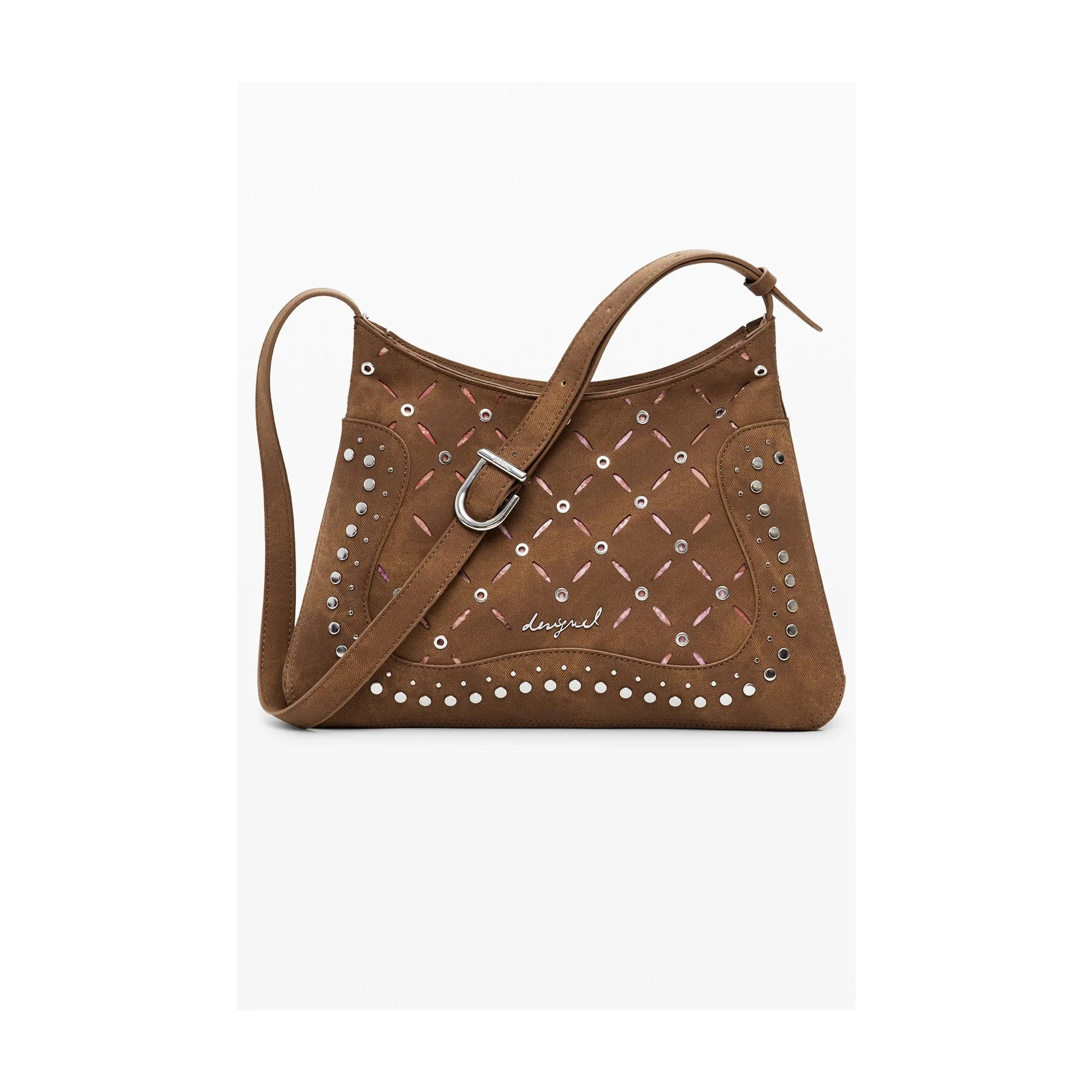 DESIGUAL Borsa Donna a Tracolla Yankee Manaos con Borchie Borse Marrone - foto prodotto