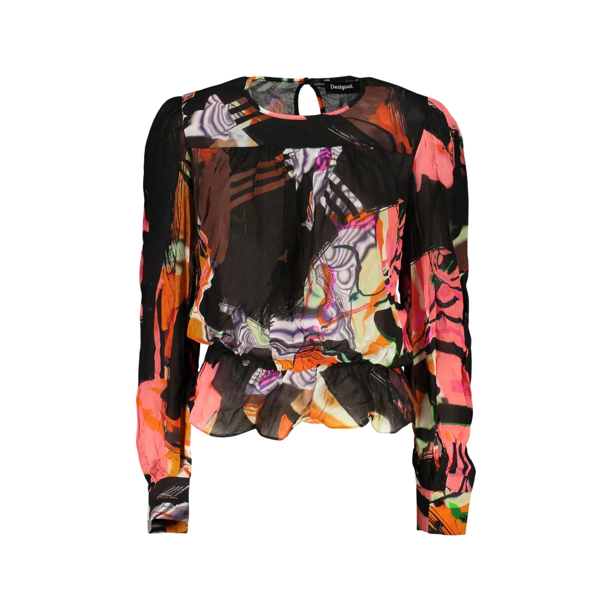 DESIGUAL CAMICIA MANICHE LUNGHE DONNA NERO