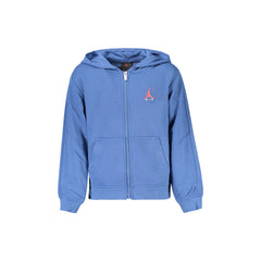 Jordan Felpa Maniche Lunghe Bambino Blu Zip Ricamo Logo