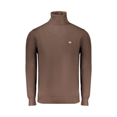 Norway 1963 Maglia Uomo Marrone Dolcevita con Ricamo e Logo